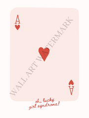 Ace Card Lucky Girl Syndrome Wall Art