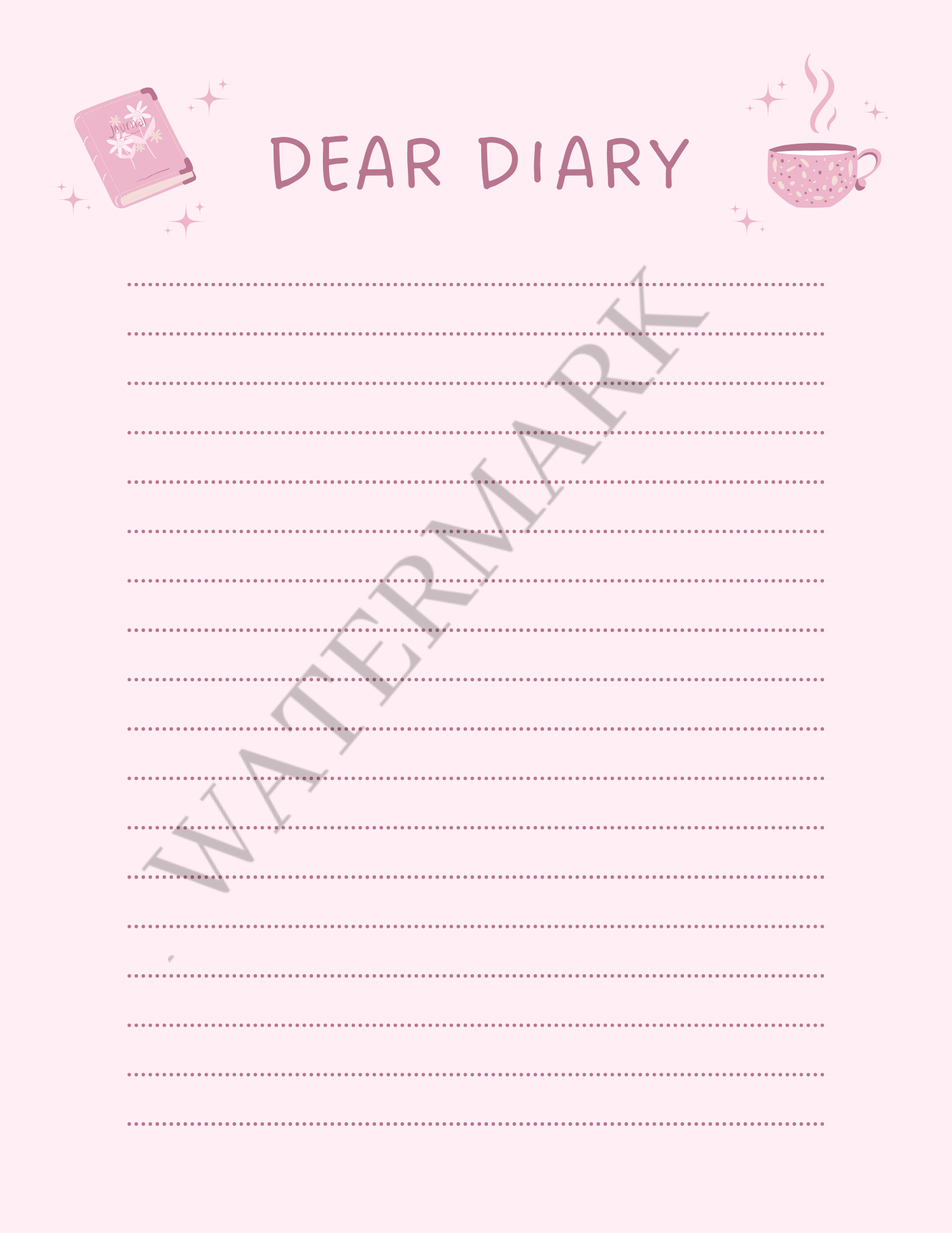Pink Flower Self-Care Planner