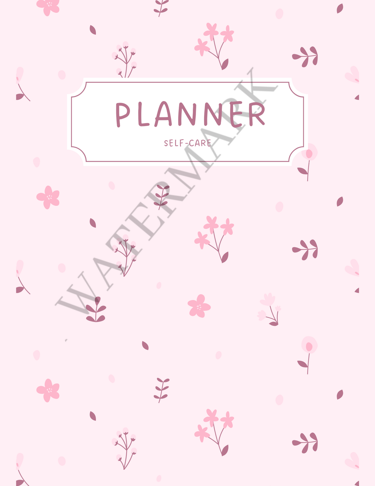 Pink Flower Self-Care Planner
